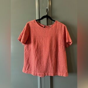 a new day Coral Textured Short Sleeve Top